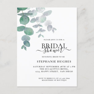 Invitation de douche nuptiale Eucalyptus Green