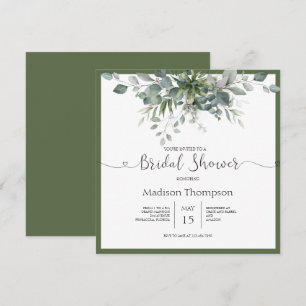 Invitation de douche nuptiale Eucalyptus Green