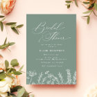 Invitation de douche nuptiale Fleur sauvage Sage G