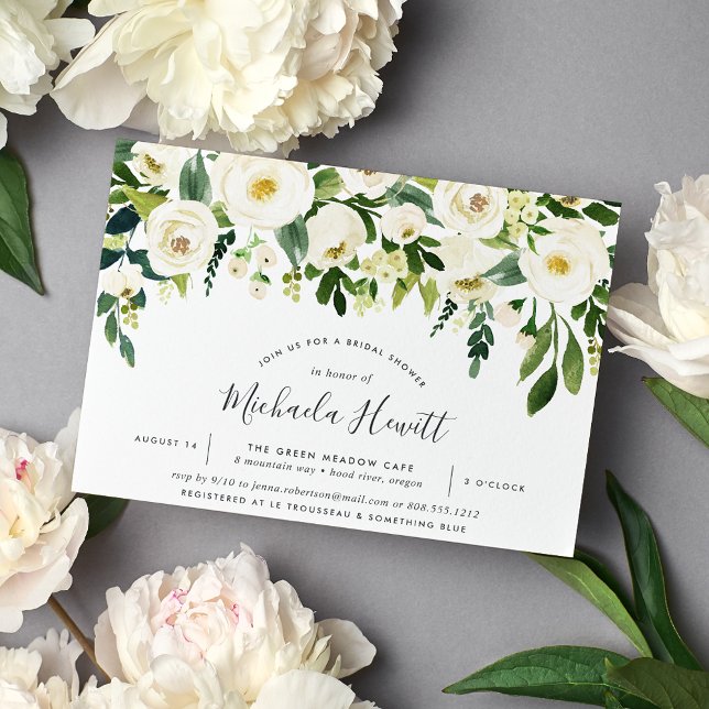 Invitation de douche nuptiale florale Alabaster (Créateur téléchargé)