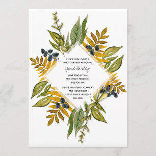Invitation de douche nuptiale Foliage moderne