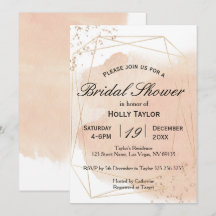 Invitation de douche nuptiale géométrique rose Gol