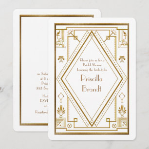 Invitation de douche nuptiale, grand Gatsby or bla