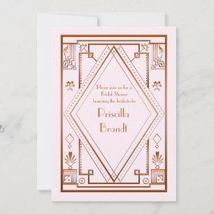 Invitation de douche nuptiale, grand Gatsby, rose 