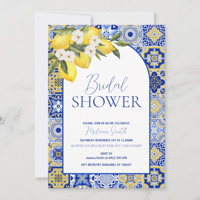 Invitation de douche nuptiale inspiré de la côte i (Devant)