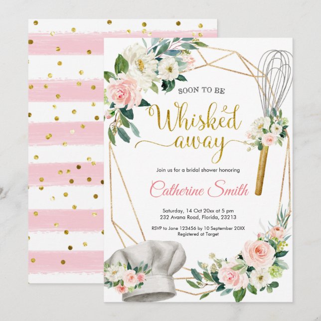 Invitation de douche nuptiale jetée (Devant / Derrière)