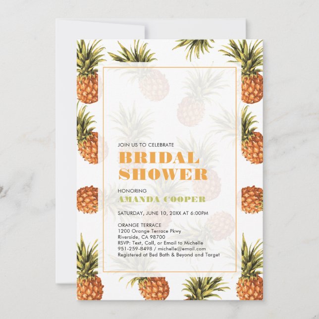 Invitation de douche nuptiale Mariage tropicale mo (Devant)