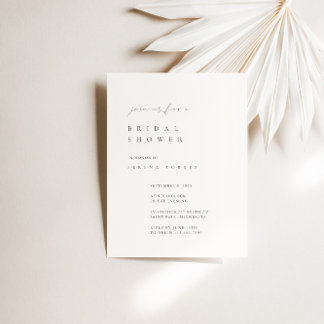 Invitation de douche nuptiale minimaliste noir et