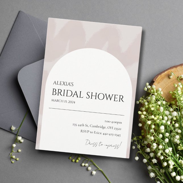 Invitation de douche nuptiale moderne Chic Arch Ne (Créateur téléchargé)