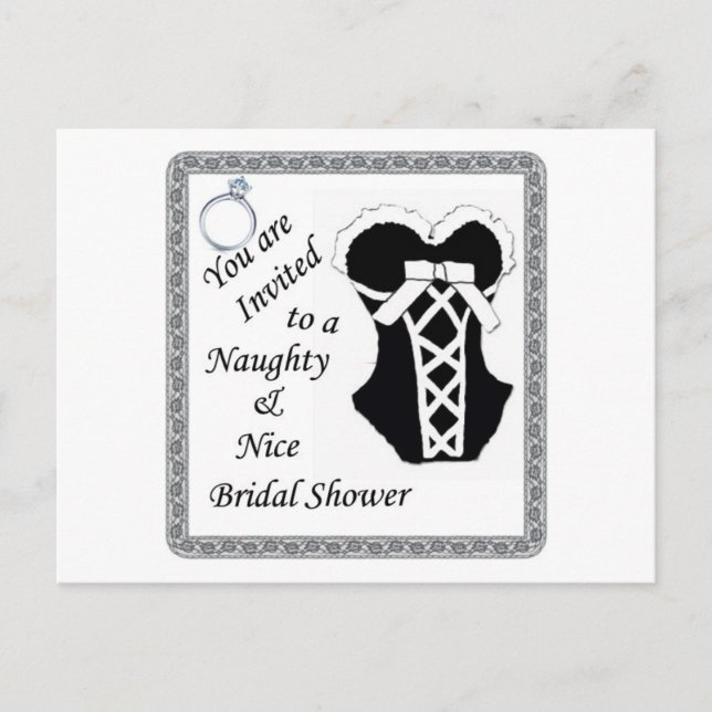 invitation de douche nuptiale - Naughty & Nice noi (Devant)
