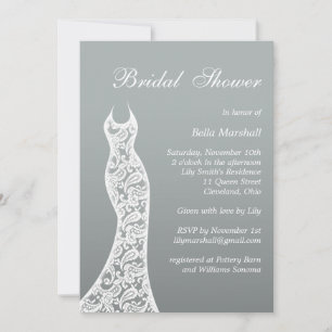 Invitation de douche nuptiale Ombre à Paloma Grey