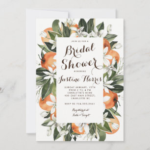 Invitation de douche nuptiale orange, nuptiale du