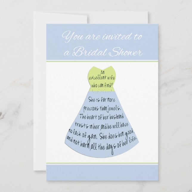 Invitation de douche nuptiale Proverbes d'excellen (Devant)