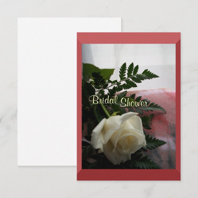 Invitation de douche nuptiale Rose crème (Devant / Derrière)