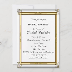 Invitation de douche nuptiale rose Damask