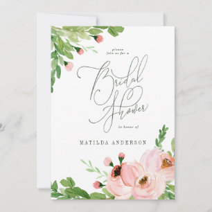 Invitation de douche nuptiale rose vif