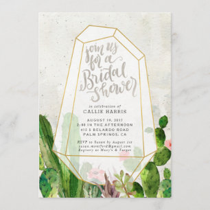 Invitation de douche nuptiale Succulente du désert