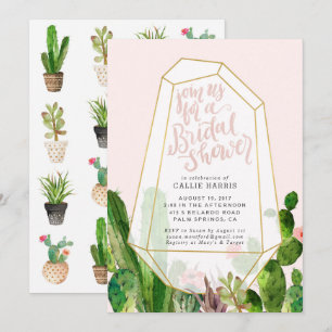 Invitation de douche nuptiale Succulente du désert