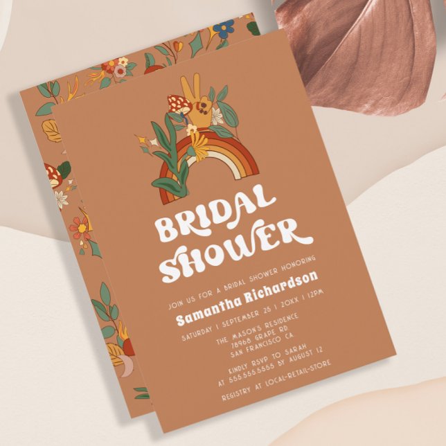 Invitation de douche nuptiale Super Retro Rainbow (Créateur téléchargé)