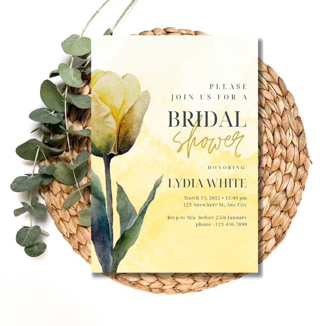 Invitation de douche nuptiale Tulip Floral (Créateur téléchargé)