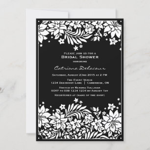 Invitation de douche nuptiale Vintage noire