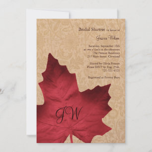 Invitation de douche nuptiale Vintage rouge