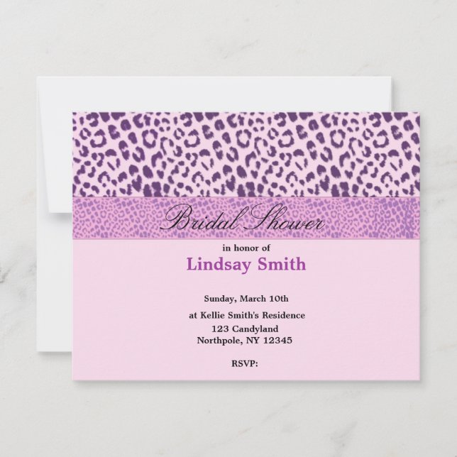 Invitation de douche nuptiale violet et rose (Devant)