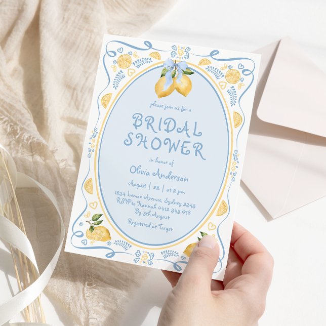 Invitation de douche nuptiale Whimsical citron Blu (Créateur téléchargé)