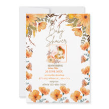 Invitation DE DOUCHE ORANGÉBABY BLANCHE PERSONNALI