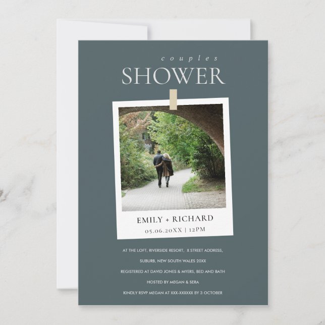 INVITATION DE DOUCHE PHOTO PERSONNALISÉE GRAY MINI (Devant)