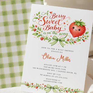 Invitation de douche pour bébé aux fraises douce c