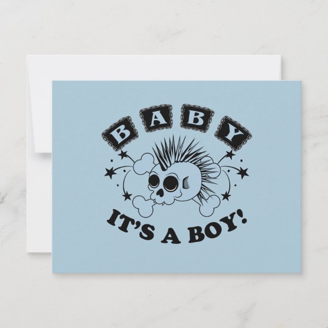Invitation de douche pour bébé garçon (Devant)