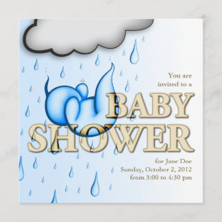 Invitation de douche pour bébés pluie - Carte Carr