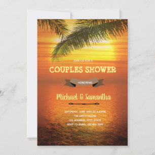 Invitation de douche pour couples au coucher de so