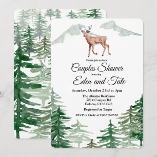 Invitation de douche pour couples de cerfs d'arbre