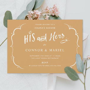 Invitation de douche "Son et Elle" sur couleur per