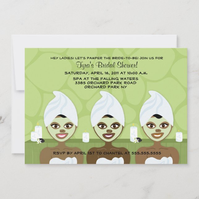 INVITATION DE DOUCHE spa BRIDAL - Vert (Devant)