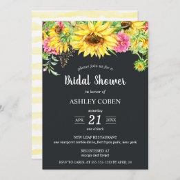 Invitation de douches nuptiales avec des tournesol