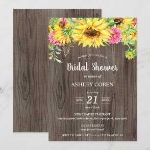 Invitation de douches nuptiales avec des tournesol