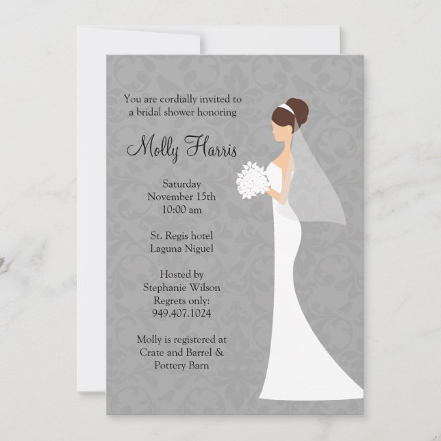 Invitation de douches nuptiales avec enveloppes co (Devant)