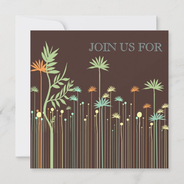 Invitation de douches nuptiales avec fleurs (Devant)