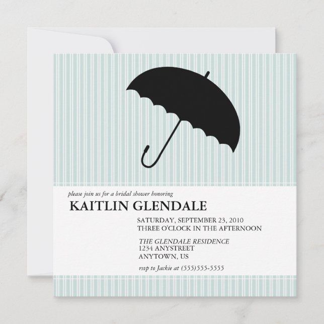 Invitation de douches nuptiales avec parapluie (Devant)