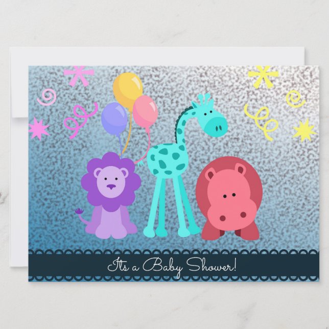 Invitation de douches pour bébés animaux (Devant)