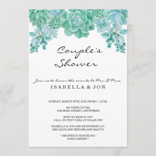 Invitation de douches pour les couples - Mariée, M