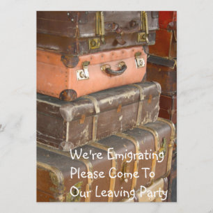 Invitation de émigration de partie de valises en