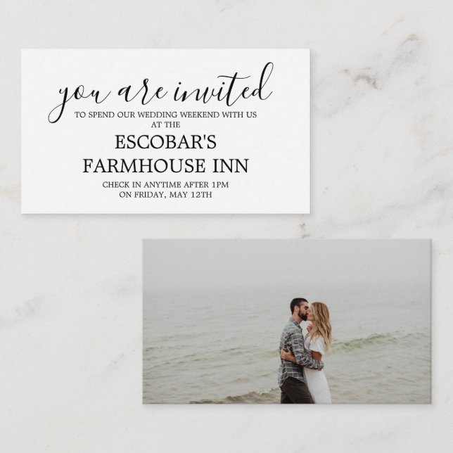 invitation de escapade de fin de semaine mariage (Devant / Derrière)