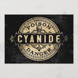 Invitation de Étiquette à la cyanide de style Vint