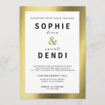 Invitation de Faire-part Mariage Gold Foil