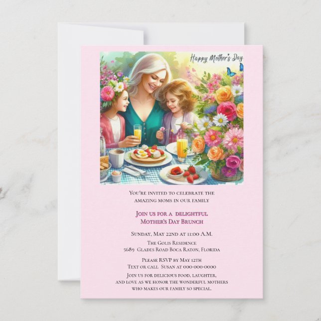Invitation de famille pour le brunch de la fête de (Devant)