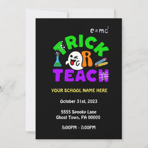 Invitation de fantôme de l'école Trick or Teach